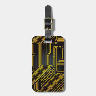 Computer circuit board pattern luggage tag