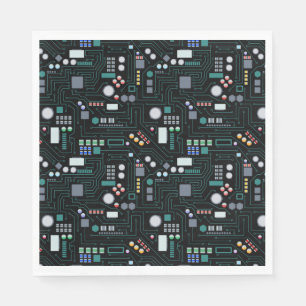Computer Circuit Board Pattern  Napkin