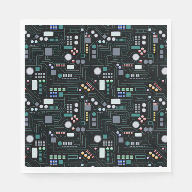 Computer Circuit Board Pattern  Napkin (Front)