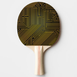 Computer circuit board pattern ping pong paddle
