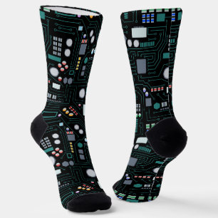 Computer Circuit Board Pattern  Socks