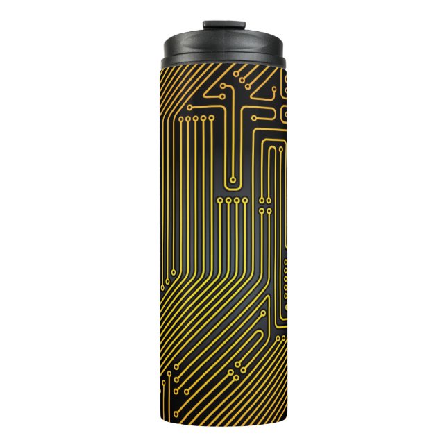 Computer circuit board pattern thermal tumbler (Front)