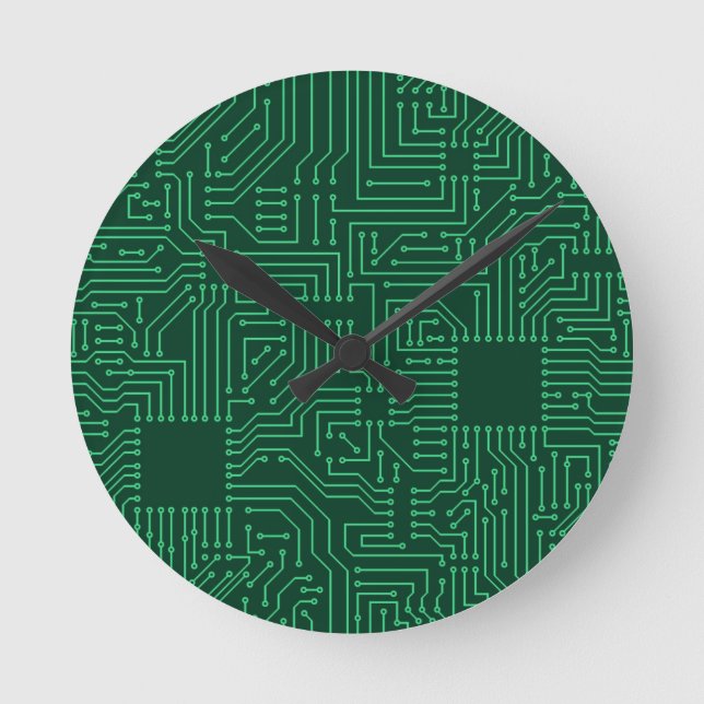 Computer circuit board round clock (Front)
