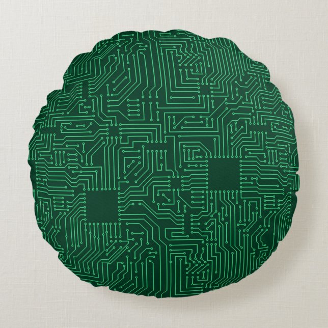 Computer circuit board round cushion (Front)