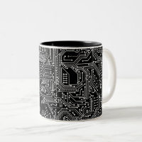 Computer Circuit Board Two-Tone Coffee Mug