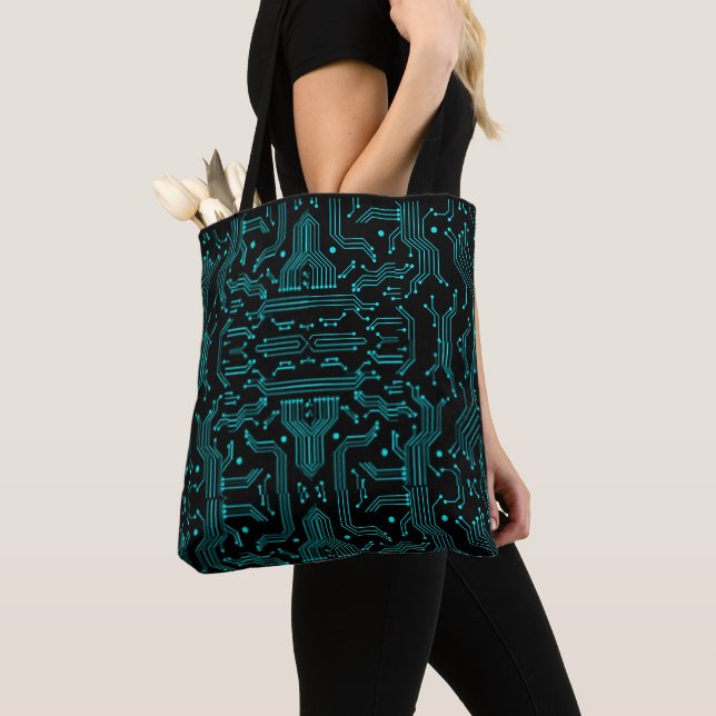 Computer Circuitry Circuit Board  Tote Bag (Close Up)