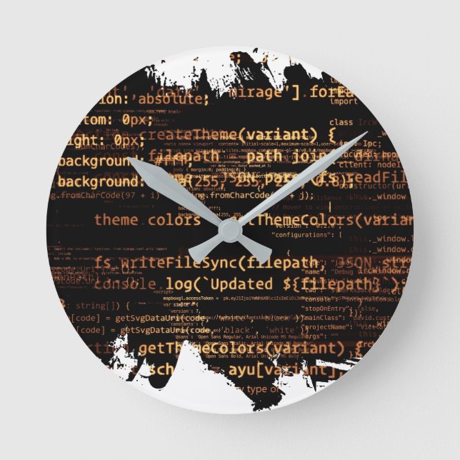 Computer code round clock (Front)