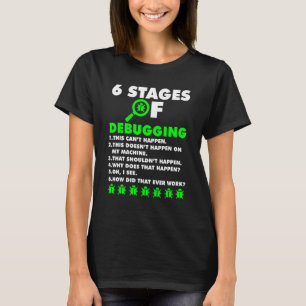 Computer Coder Software Developer 6 Stages Of Debu T-Shirt