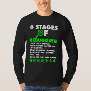 Computer Coder Software Developer 6 Stages Of Debu T-Shirt