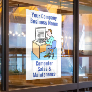 Computer Company Sales and Servicing Window Cling