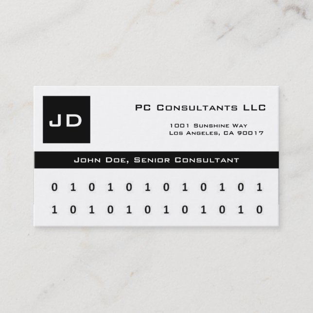Computer Consultants W/W/B Business Card (Front)