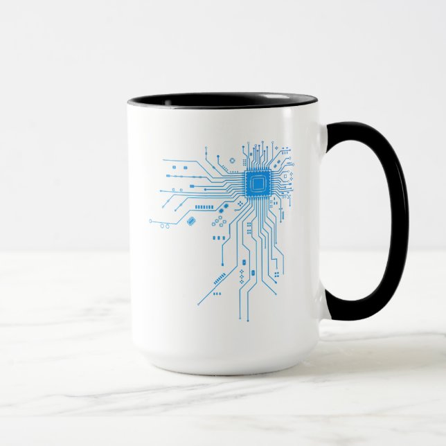 Computer CPU Chip PCB Circuit Design Tech Gift Mug (Right)
