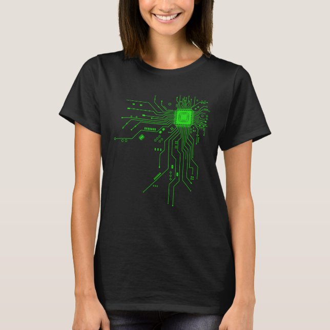 Computer CPU Chip PCB Circuit Design Tech Gift T-Shirt (Front)