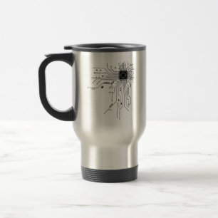 Computer CPU Chip PCB Circuit Design Tech Gift Travel Mug