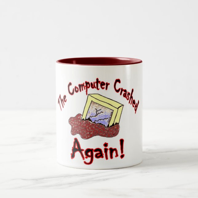 Computer Crash Two-Tone Coffee Mug (Center)