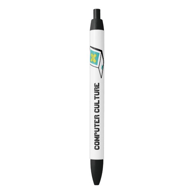 Computer Culture Black Trim Pen,  Ink Pen (Front Vertical)