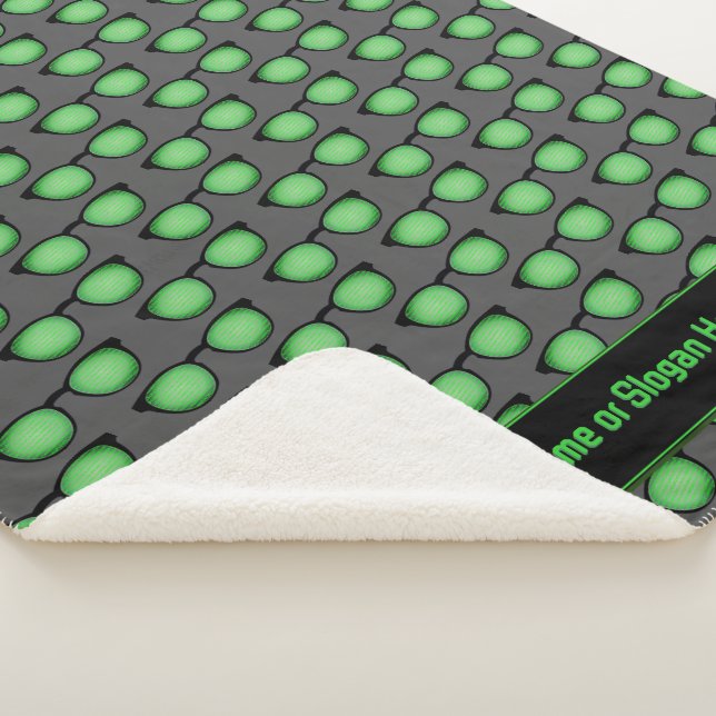 Computer Dev Glasses with Code Lenses - own text Sherpa Blanket (3/4)