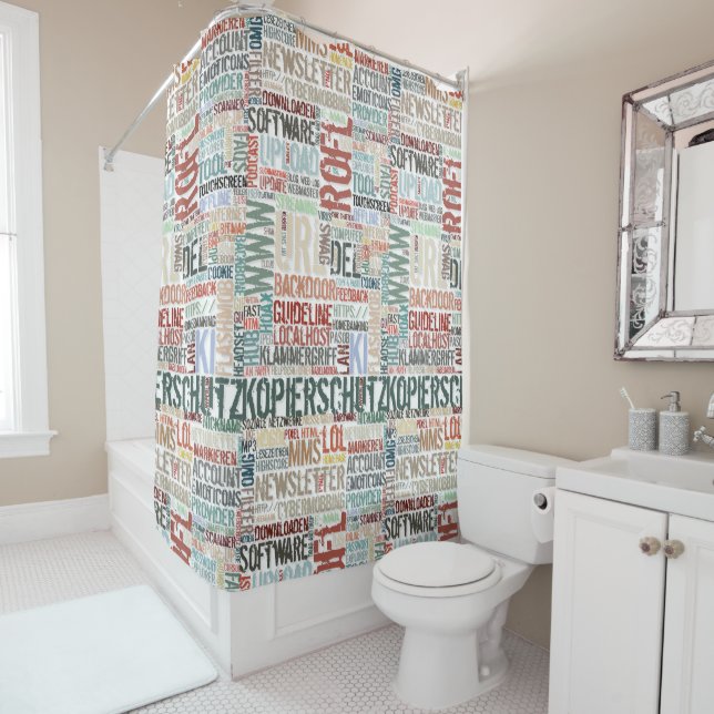 Computer Dictionary in Colour Shower Curtain (In Situ)