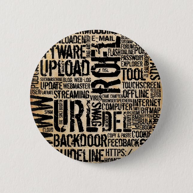 Computer Dictionary - vintage 6 Cm Round Badge (Front)