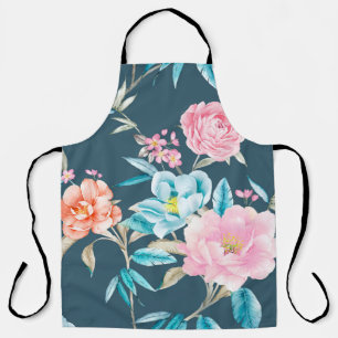 Computer drawn beautiful flowers illustrationflowe apron
