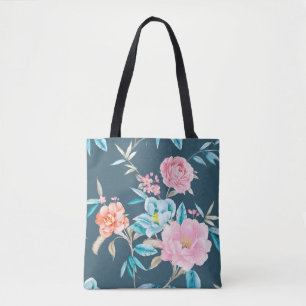 Computer drawn beautiful flowers illustrationflowe tote bag