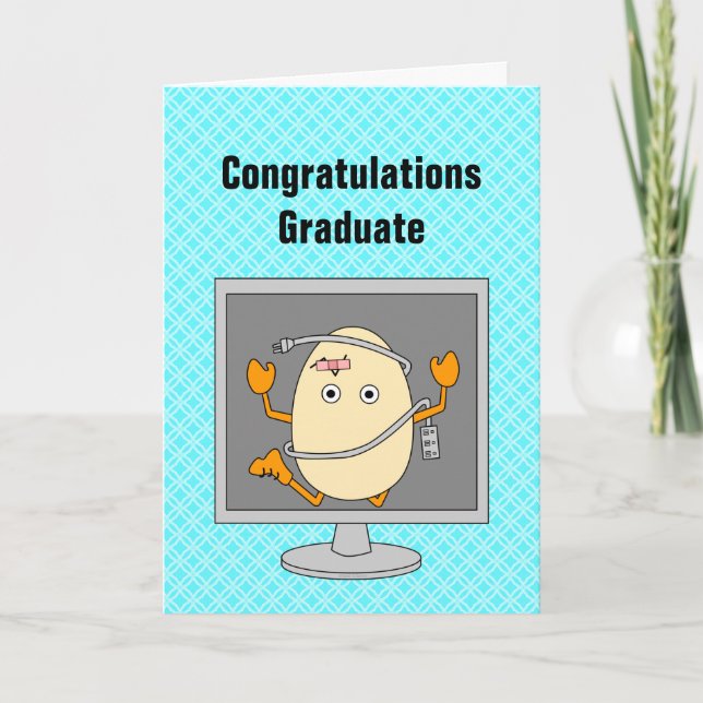 Computer Egghead Graduation Card (Front)