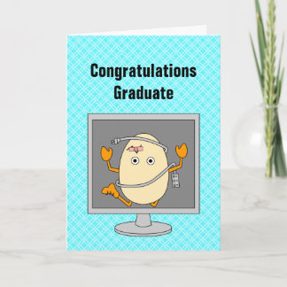 Computer Egghead Graduation Card
