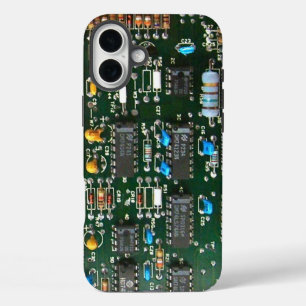Computer Electronics Printed Circuit Board Image iPhone 16 Plus Case