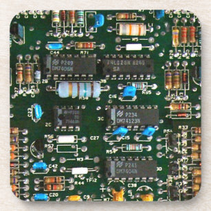 Computer Electronics Printed Circuit Board Image Coaster