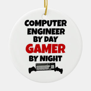 Computer Engineer by Day Gamer by Night Ceramic Tree Decoration