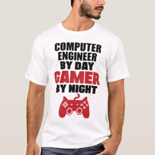 Computer engineer by day gamer by night T-Shirt