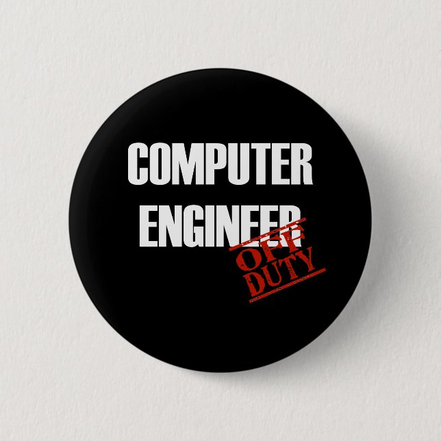 COMPUTER ENGINEER DARK 6 CM ROUND BADGE (Front)