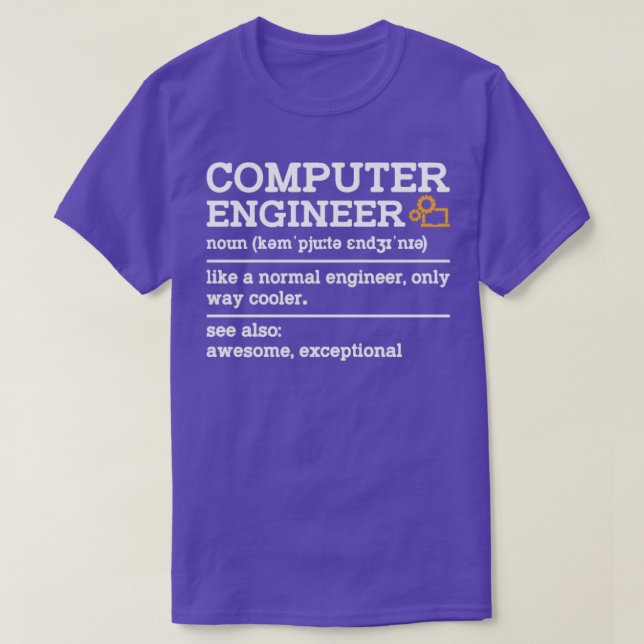 Computer Engineer Definition Noun  Computer  T-Shirt (Design Front)