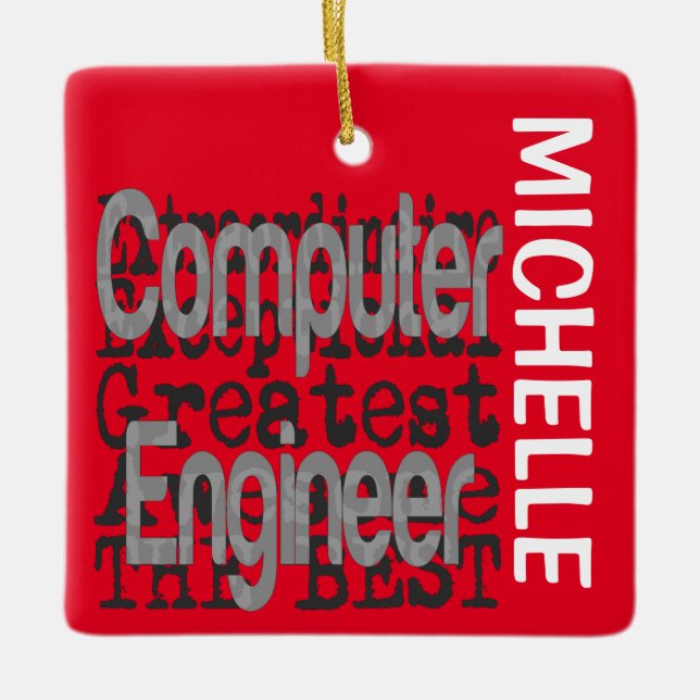 Computer Engineer Extraordinaire CUSTOM Ceramic Ornament (Front)
