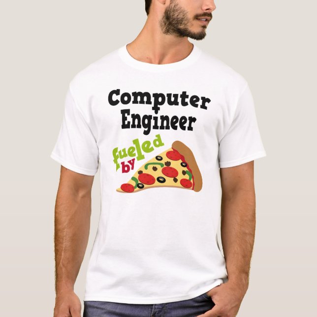 Computer Engineer (Funny) Pizza T Shirt (Front)