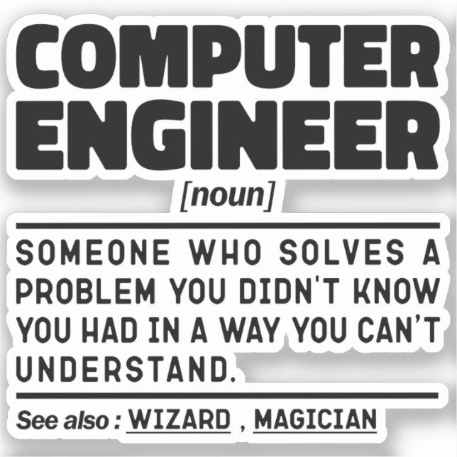 Computer Engineer Noun Sarcastic Engineering Funny (Front)