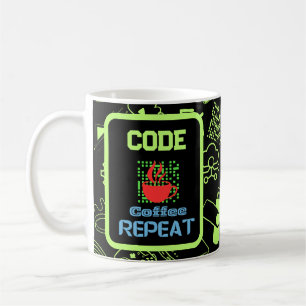 computer engineer programmer coding tech green coffee mug