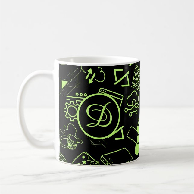 computer engineer programmer coding tech neon coffee mug (Left)