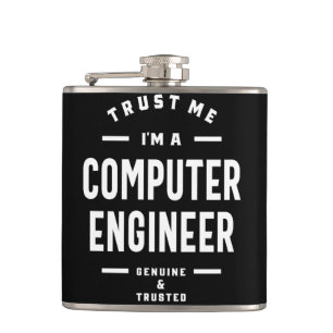 Computer Engineer Work Job Title Gift Hip Flask