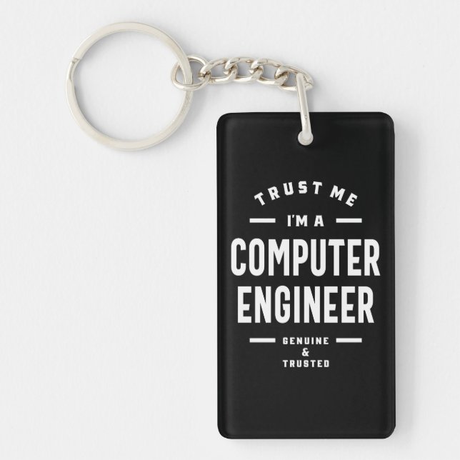 Computer Engineer Work Job Title Gift Key Ring (Front)