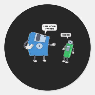 Computer Engineering Father & Son Floppy Disc Gift Classic Round Sticker