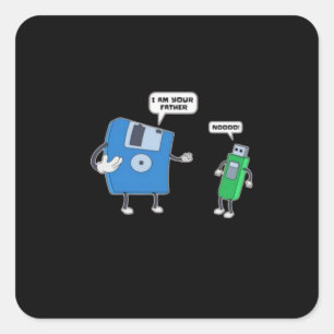 Computer Engineering Father & Son Floppy Disc Gift Square Sticker