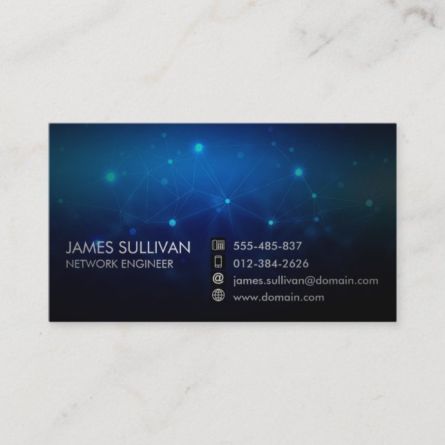Computer Engineering Technical Light Circuits Business Card (Front)