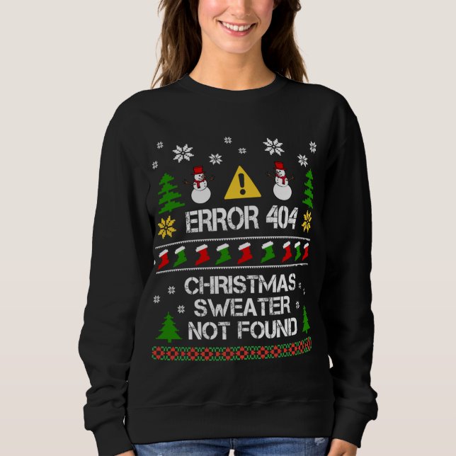 Computer Error 404 Christmas Sweater Not Found Chr (Front)