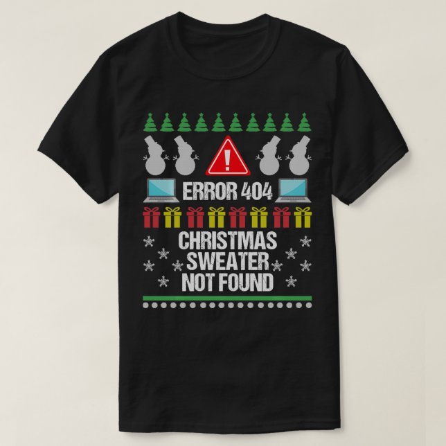 Computer Error 404 Ugly Christmas Sweater Not Foun (Design Front)