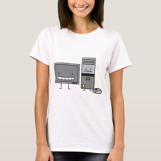 Computer Family IT Screen Mouse PC Tower T-Shirt (Front)