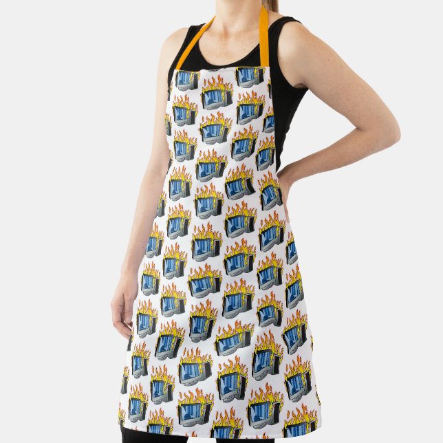 Computer Fire All-Over Print Apron (Insitu)