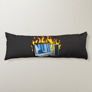 Computer Fire Body Pillow