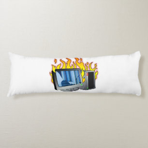 Computer Fire Body Pillow