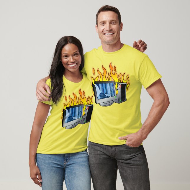 Computer Fire Men's Basic T-Shirt (Unisex)